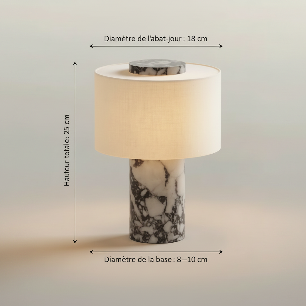 Lampe de chevet en marbre naturel – Lampe de table portable