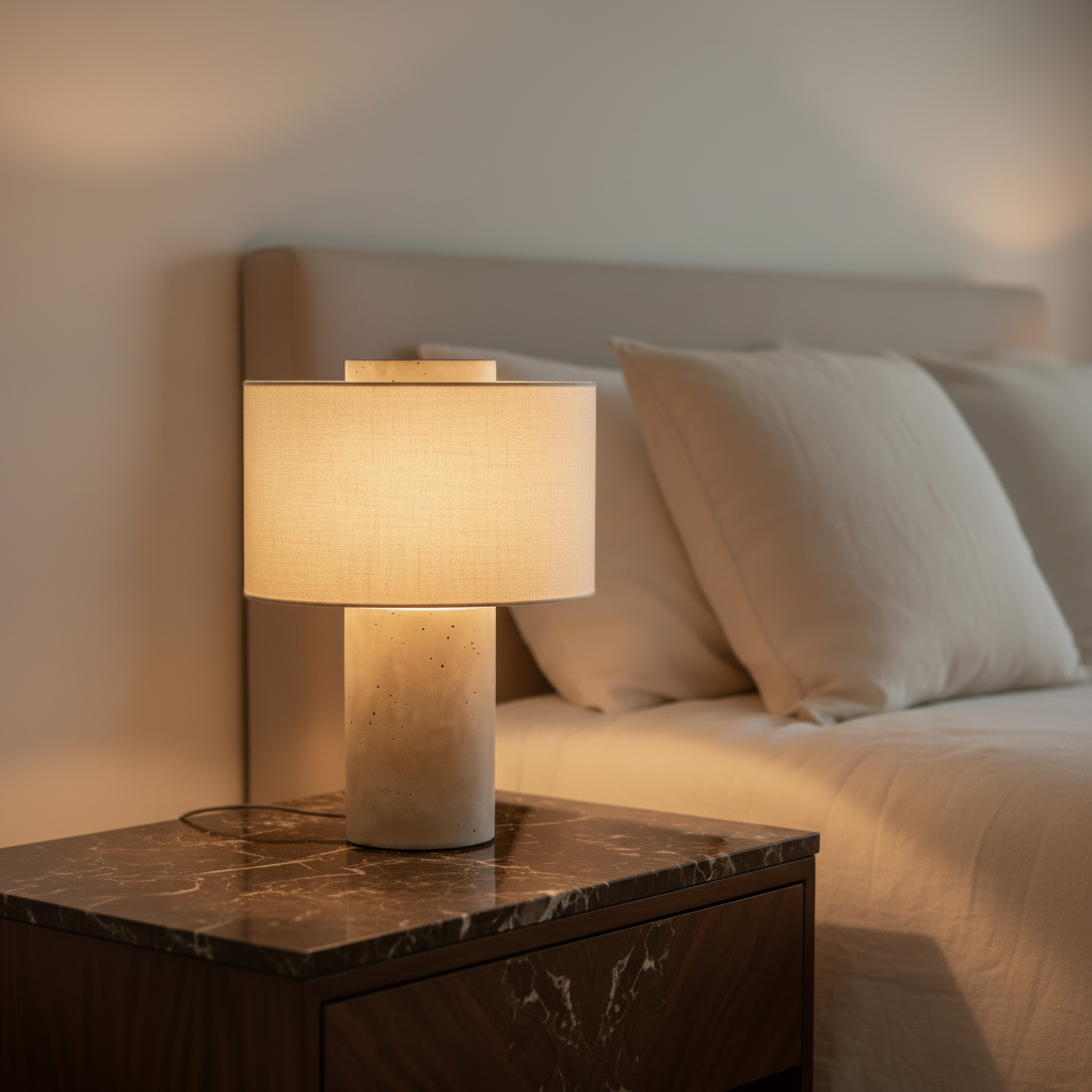 Lampe de chevet en marbre naturel – Lampe de table portable