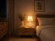 Pleated Shade LED Bedside Lamp – Multicolor with Remote Control