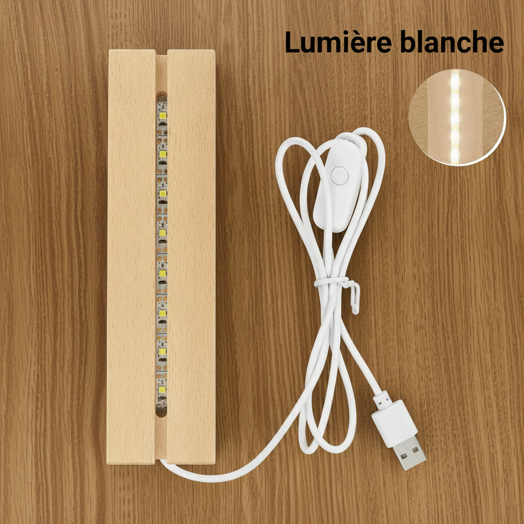 Lampe murale LED en bois – Faisceaux lumineux décoratifs