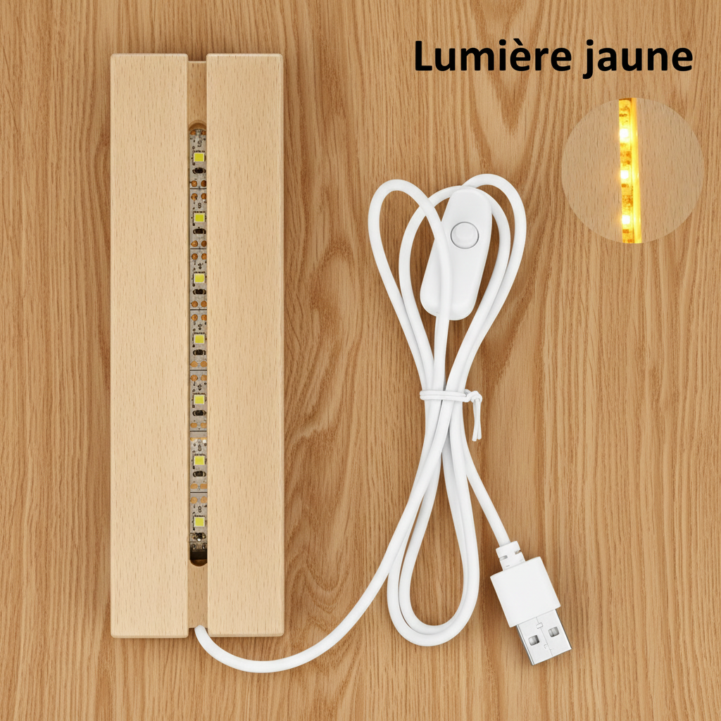 Lampe murale LED en bois – Faisceaux lumineux décoratifs