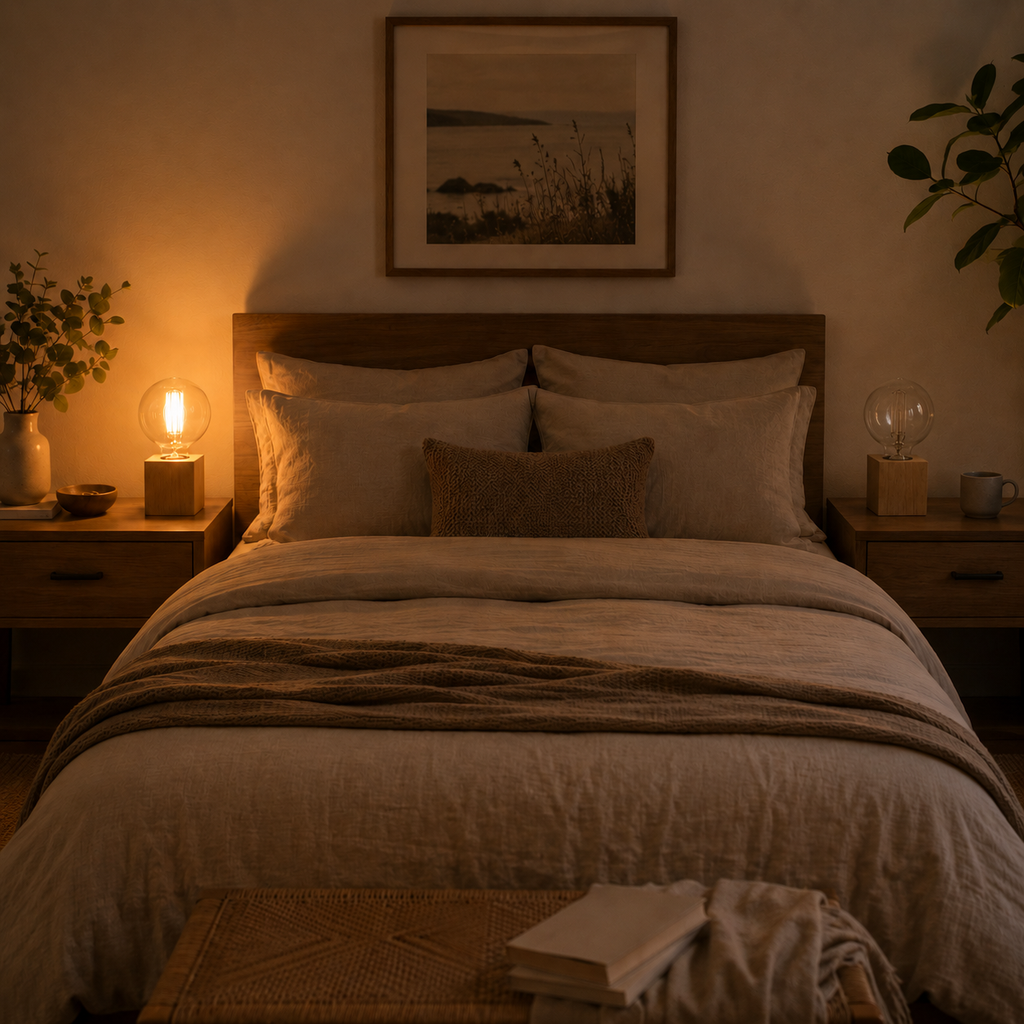 Lampe de chevet en bois douille E27 – Style vintage personnalisable