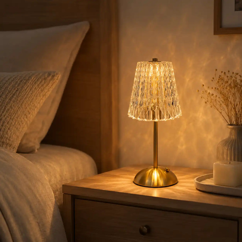 Lampe de chevet LED étoilée tactile – 3 couleurs et intensité réglable
