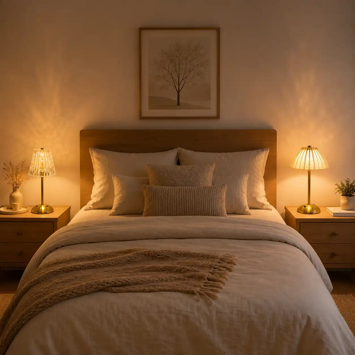 Lampe de chevet LED étoilée tactile – 3 couleurs et intensité réglable