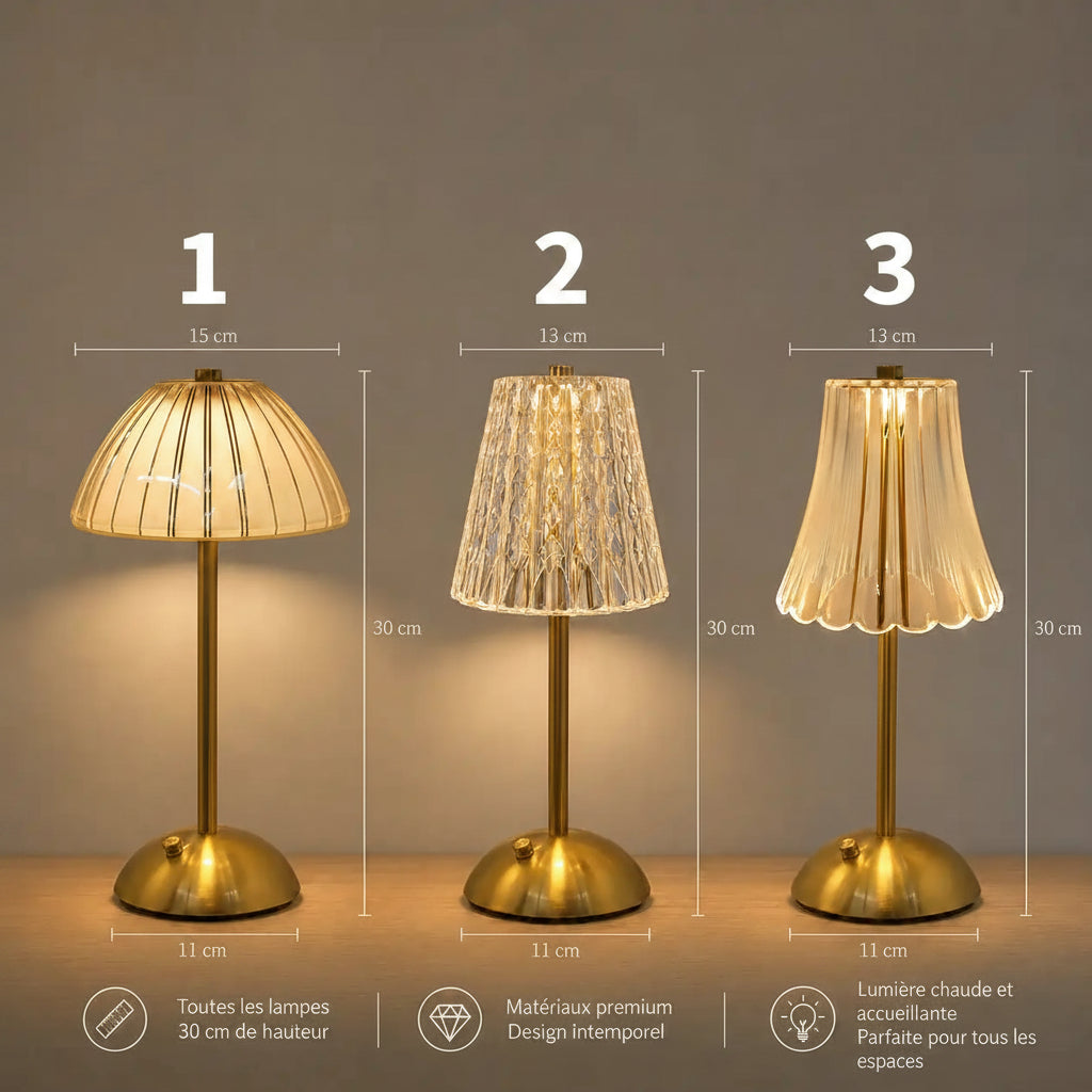 Lampe de chevet LED étoilée tactile – 3 couleurs et intensité réglable