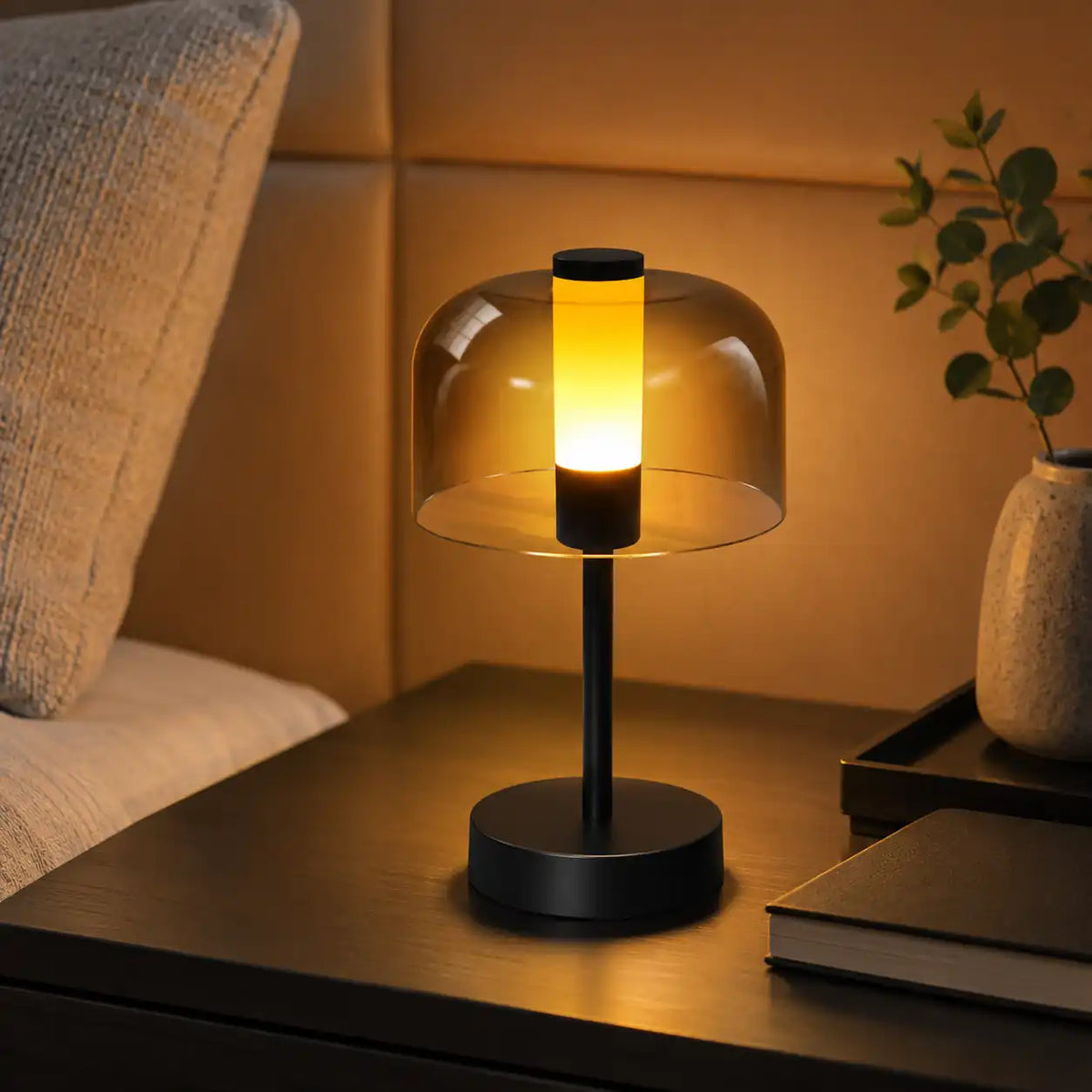 Lampe de chevet LED tactile sans fil – 3 couleurs et intensité réglable