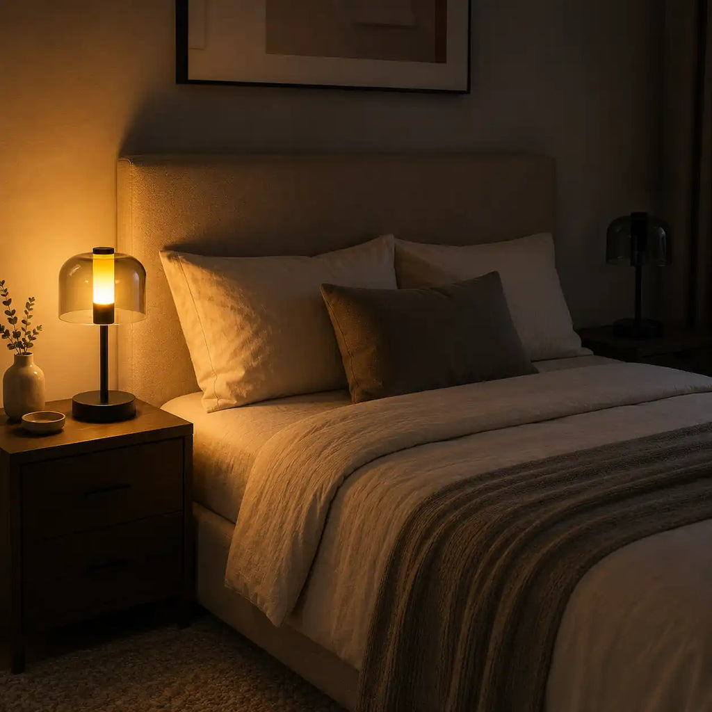 Lampe de chevet LED tactile sans fil – 3 couleurs et intensité réglable