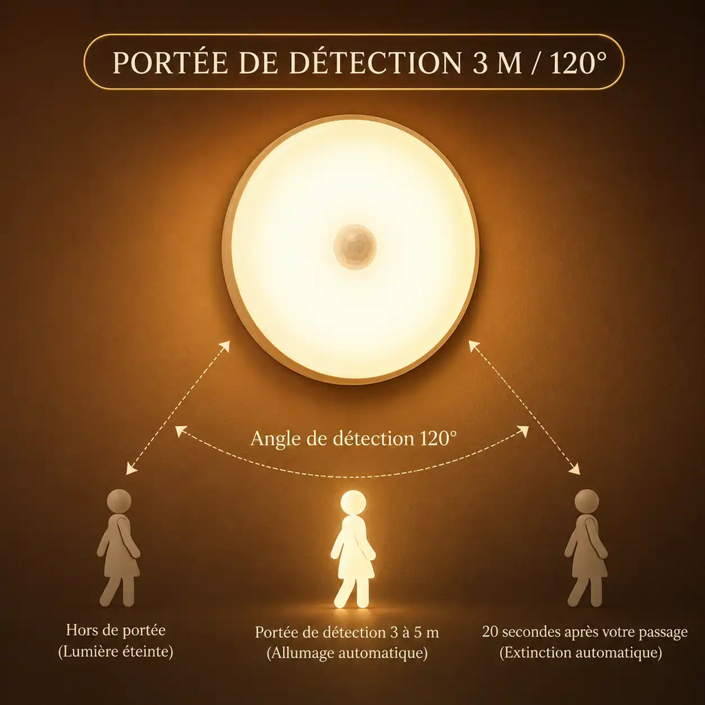 Veilleuse LED avec détecteur de mouvement – Rechargeable et sans fil