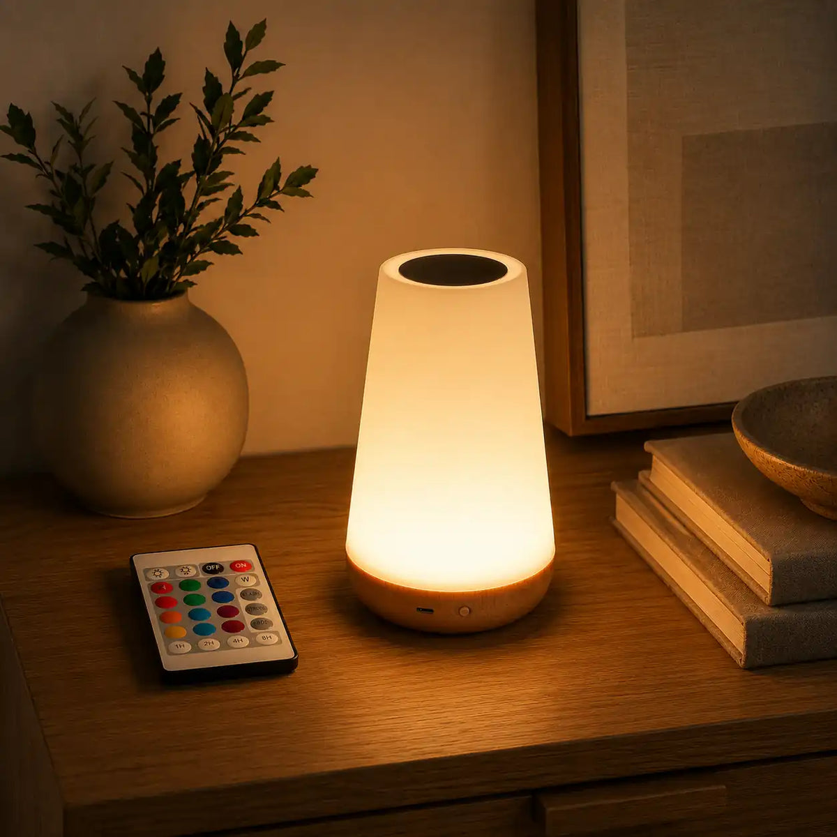 Lampe de chevet LED tactile multicolore – 13 couleurs et télécommande