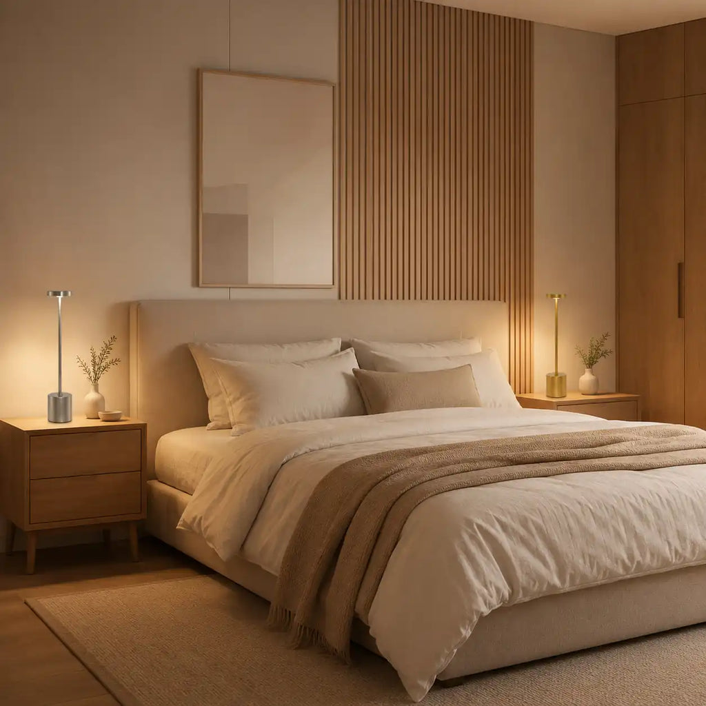 Cordless LED Bedside Lamp – Touch-Activated, Rechargeable, 3 Colors