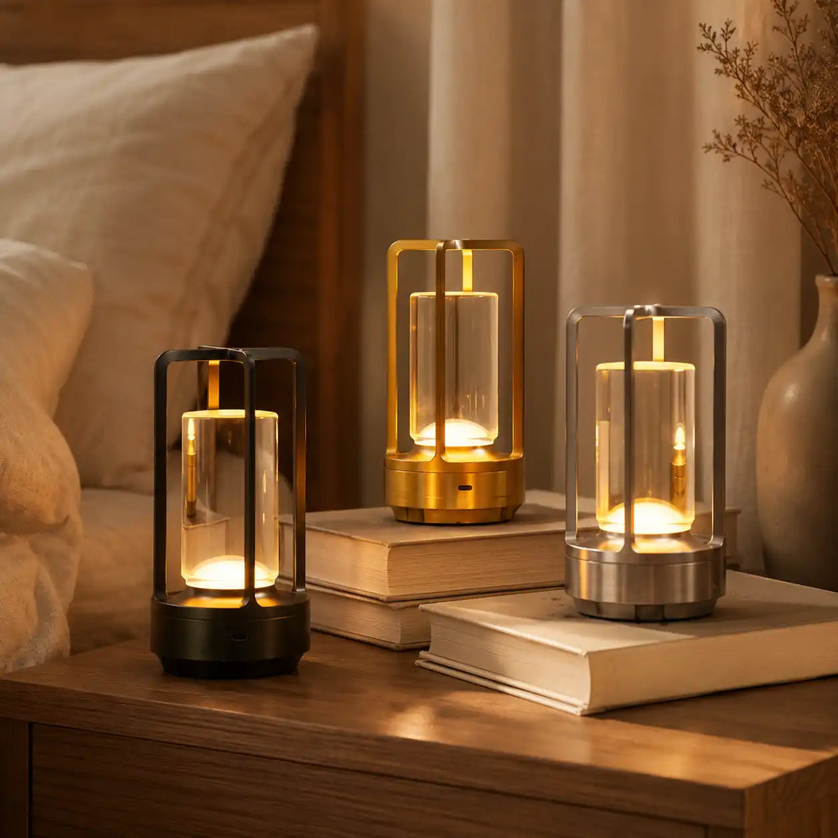 Lampe de chevet LED sans fil – Tactile, rechargeable et design moderne
