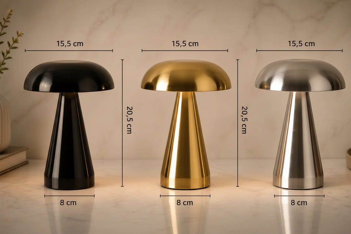 Lampe de chevet champignon LED tactile – Rechargeable et intensité réglable