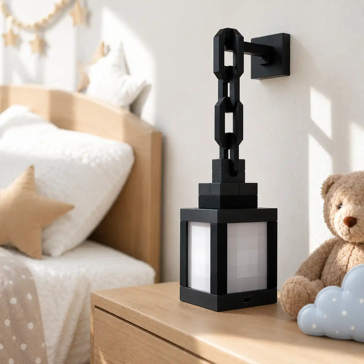 Lampe lanterne Minecraft LED – Veilleuse multicolore avec télécommande