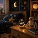 Lampe de chevet boule de cristal 3D – Lune lumineuse sur socle en bois
