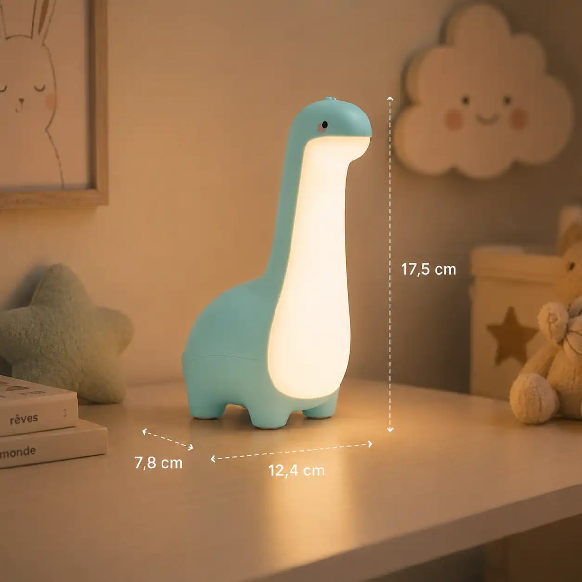 Veilleuse dinosaure LED rechargeable – Projection œuf et minuterie