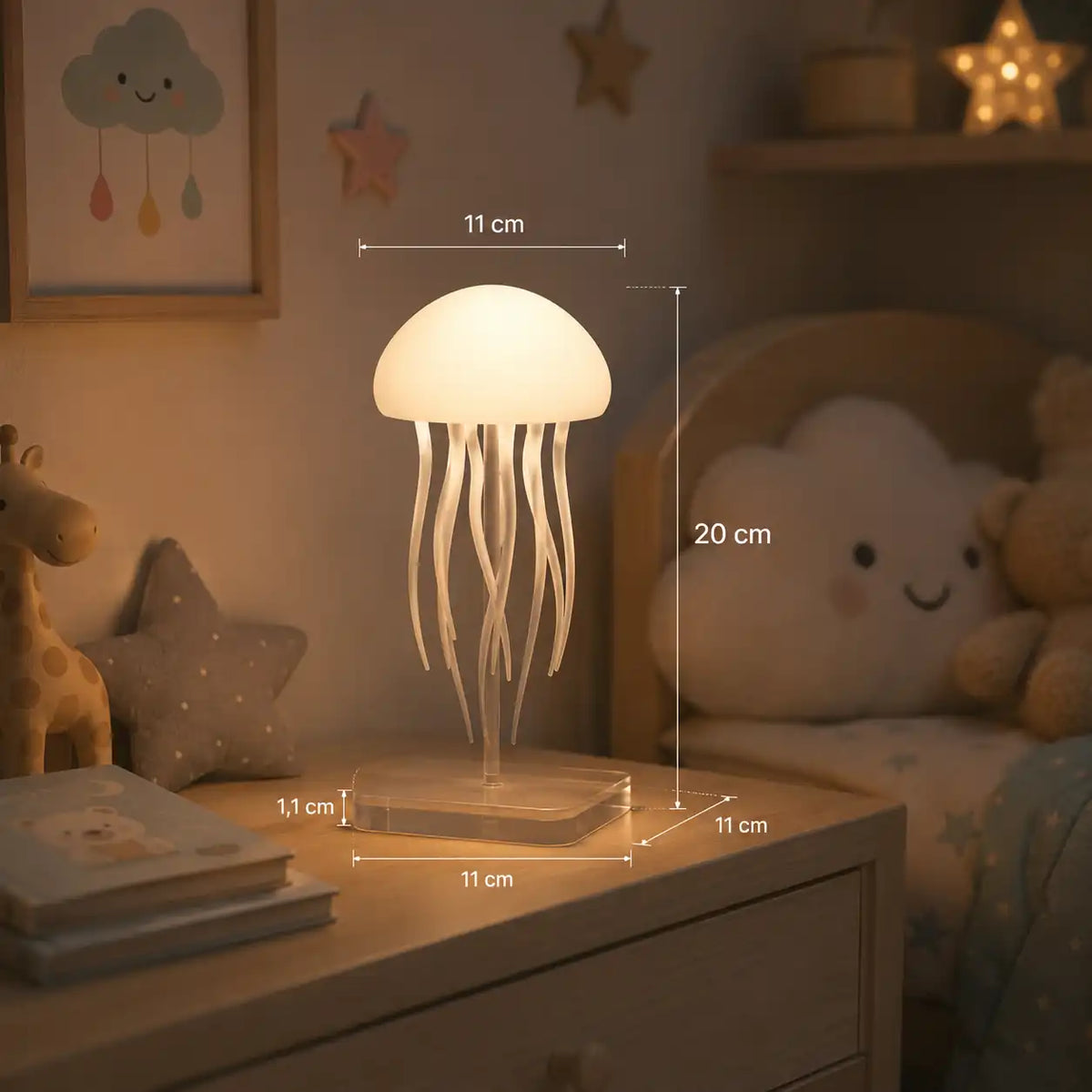 Lampe méduse LED multicolore avec télécommande – Veilleuse suspendue