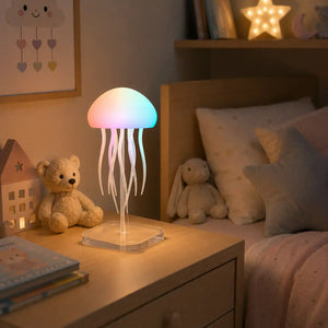 Lampe méduse LED multicolore avec télécommande – Veilleuse suspendue