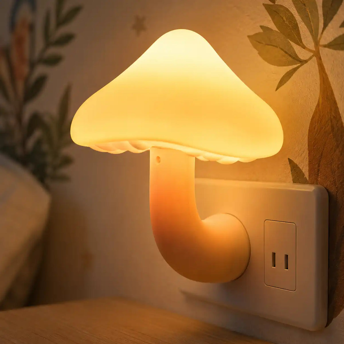 Veilleuse champignon LED colorée – Mini lampe de nuit pour prise secteur
