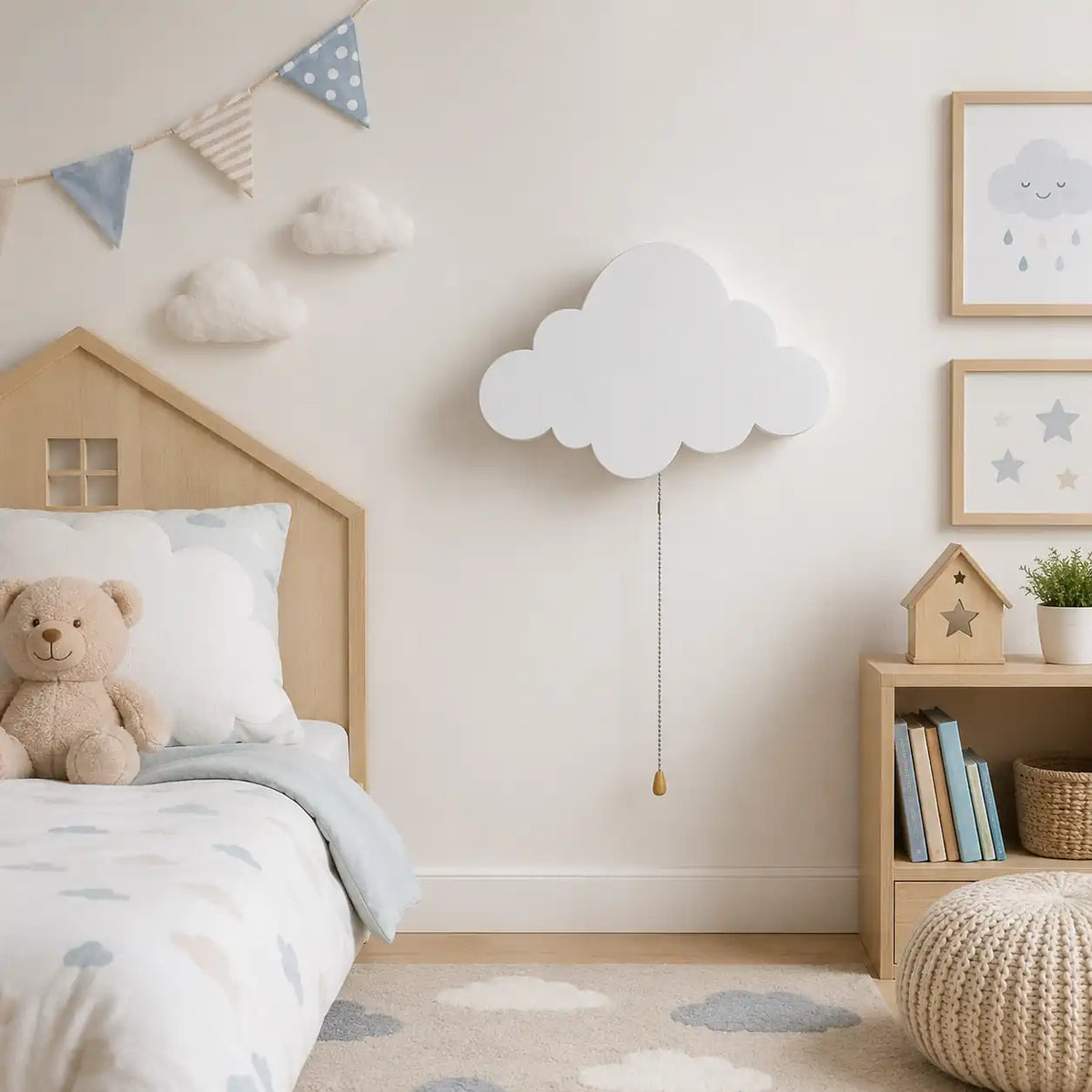 Veilleuse murale nuage – Lampe de chevet enfant douce et rassurante