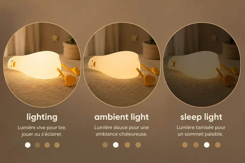 Lying Duck Silicone Night Light - Rechargeable LED Bedside Lamp