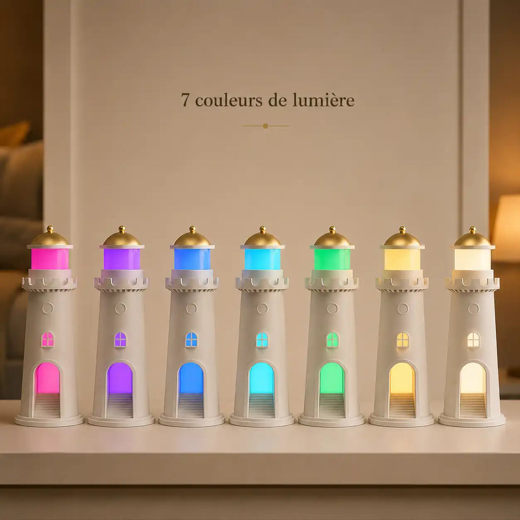 Lighthouse Bedside Lamp with Moon Projector – 3 Modes LED Night Light