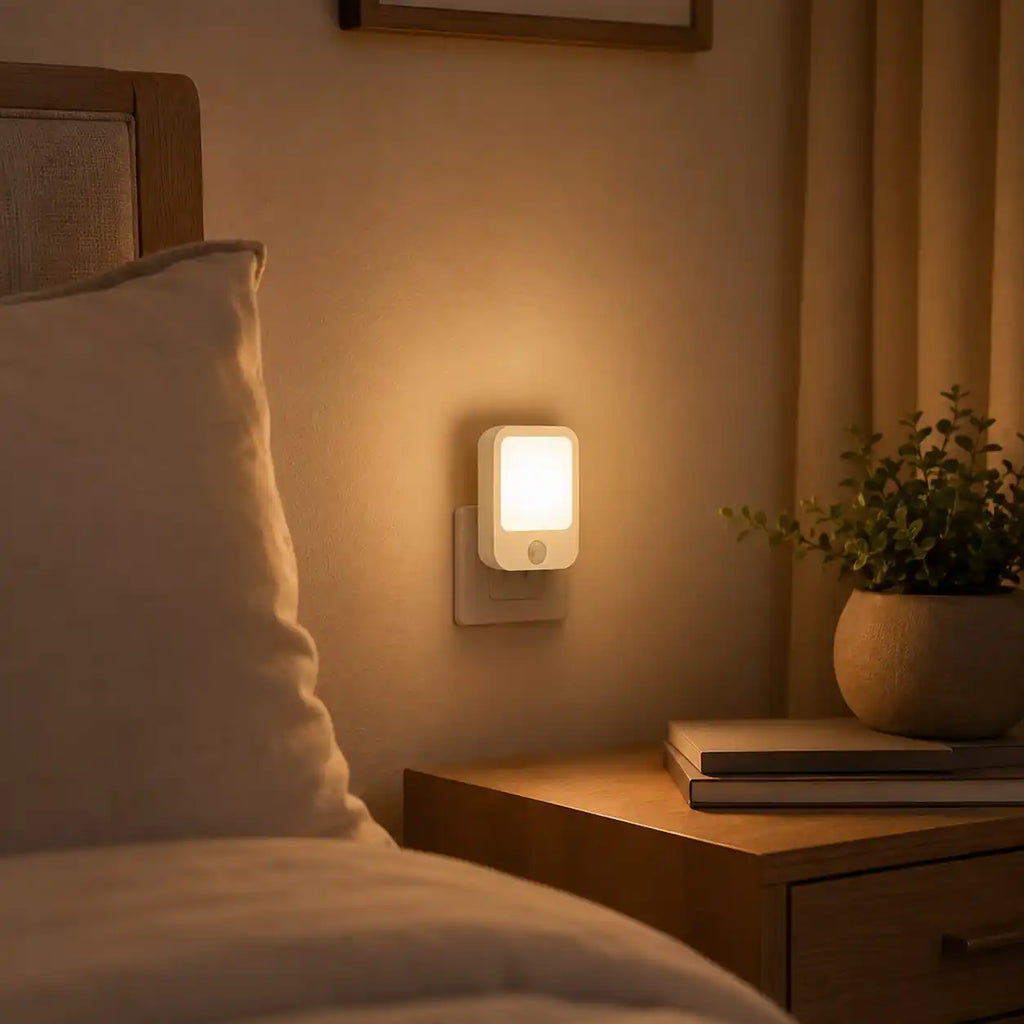 LED wall night light with light sensor