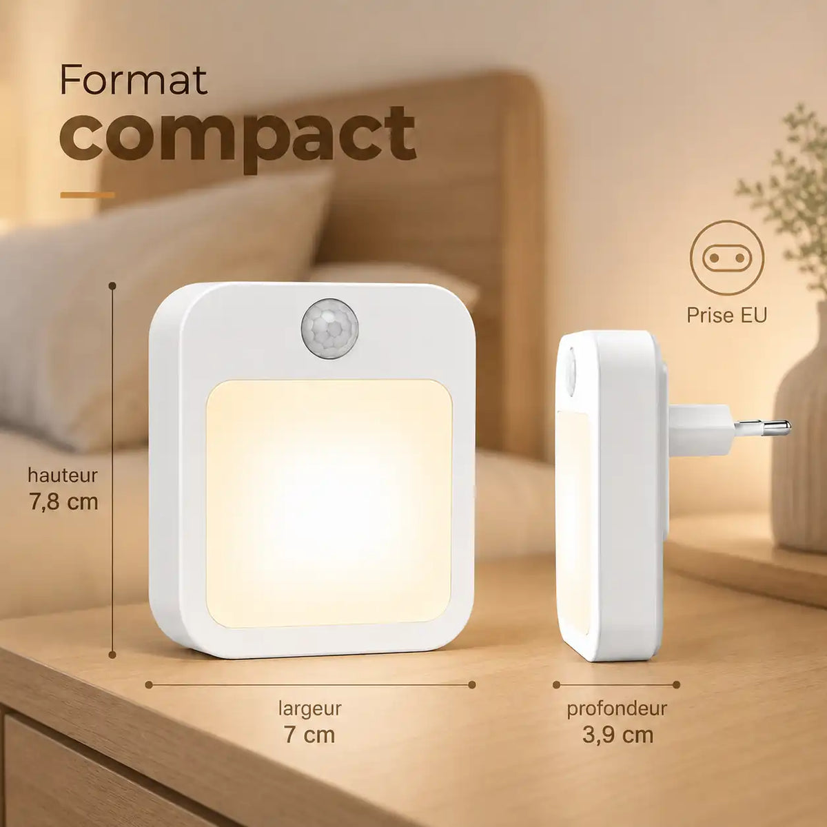 LED wall night light with light sensor