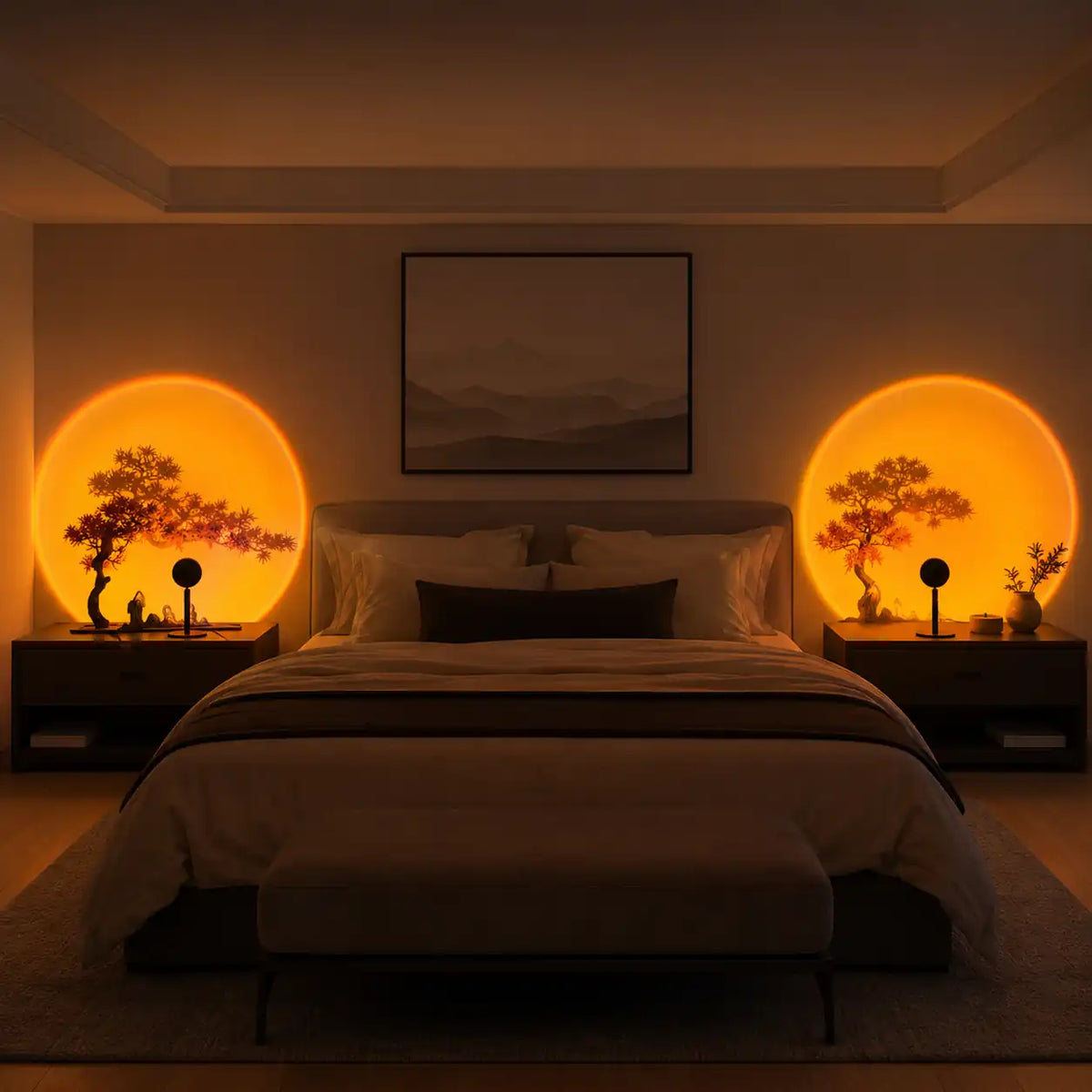 Lampe projecteur coucher de soleil LED – Halo lumineux orientable
