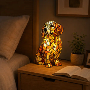 Lampe décorative animal style vitrail – Veilleuse LED colorée 20 cm