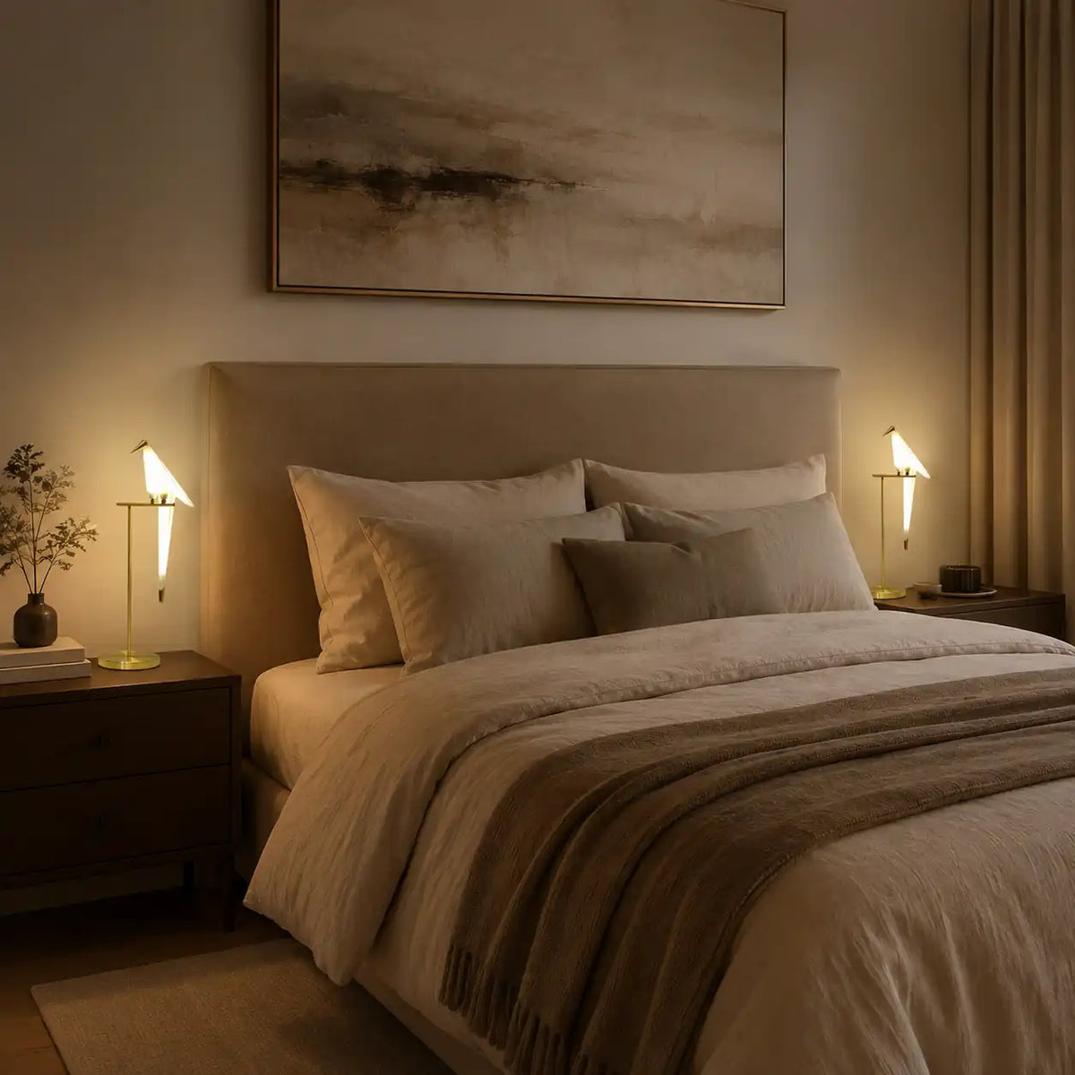 Lampadaire LED luxueux oiseaux origami – Design sculptural et lumière douce