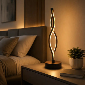 Lampe de chevet LED double spirale – Design moderne et lumière chaleureuse