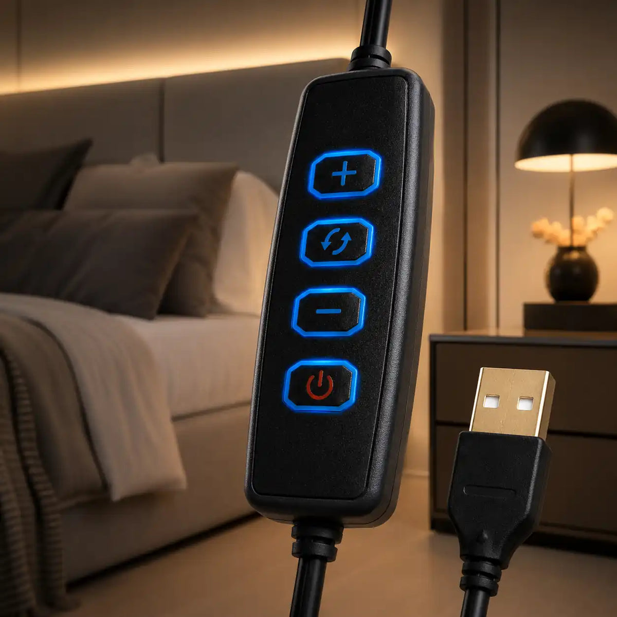 Lampe de chevet LED double spirale – Design moderne et lumière chaleureuse
