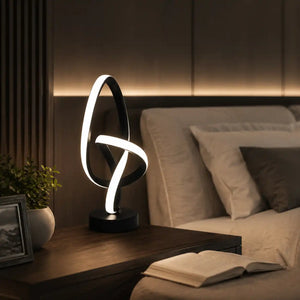 Lampe de chevet LED double hélice – 3 couleurs et commande tactile
