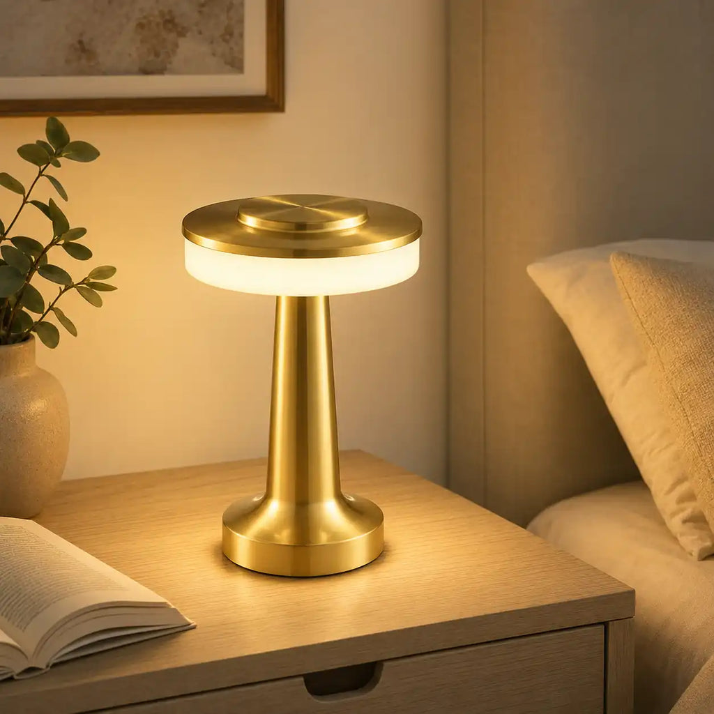 Cordless Touch LED Bedside Lamp – 3 Colors and Dimmable Brightness