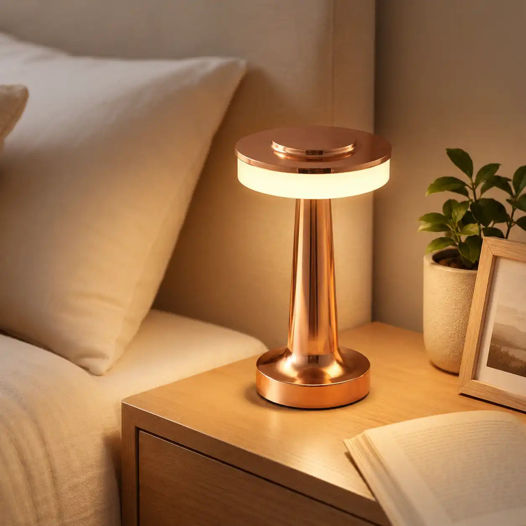 Cordless Touch LED Bedside Lamp – 3 Colors and Dimmable Brightness