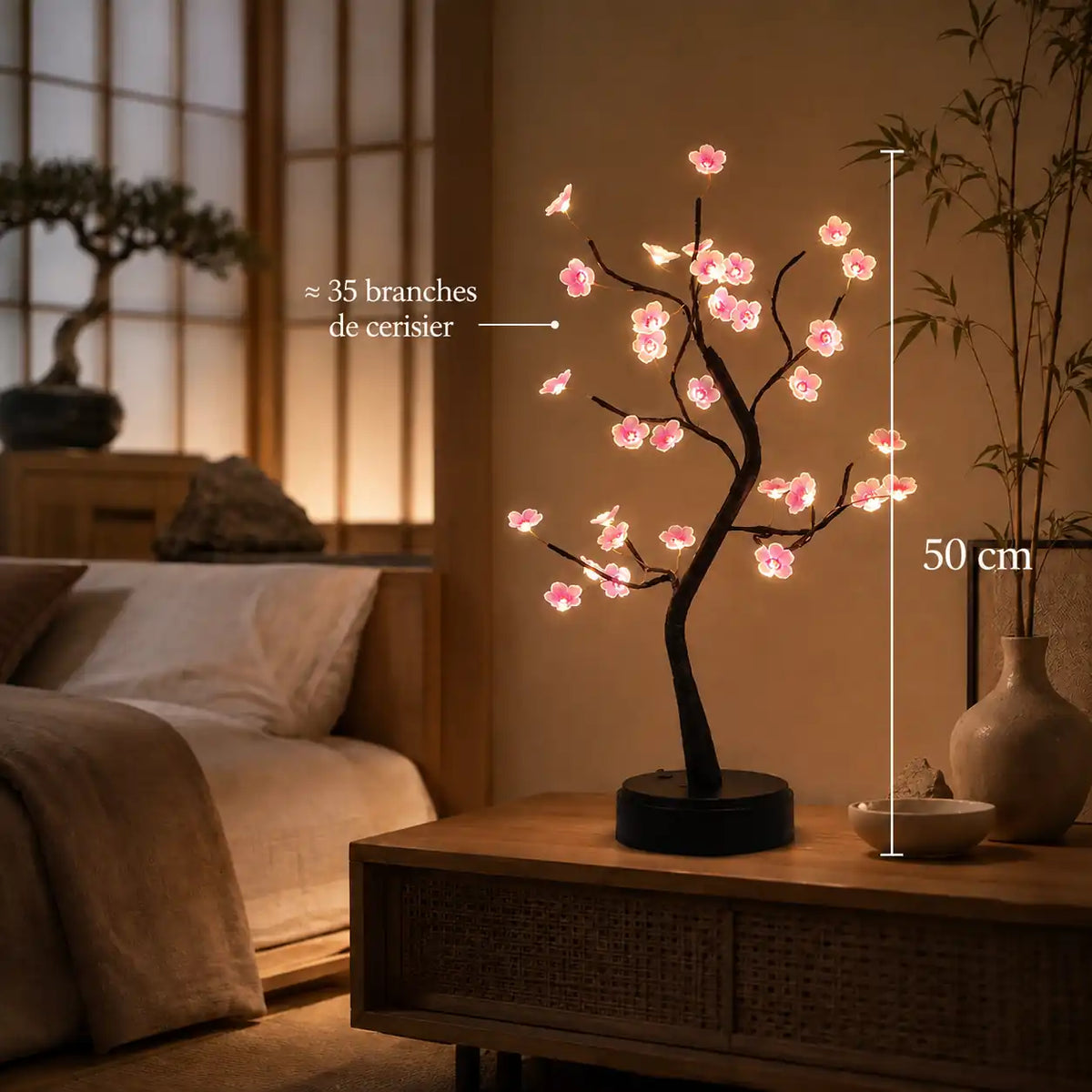 Lampe arbre de vie LED – Veilleuse cerisier lumineuse à branches modulables