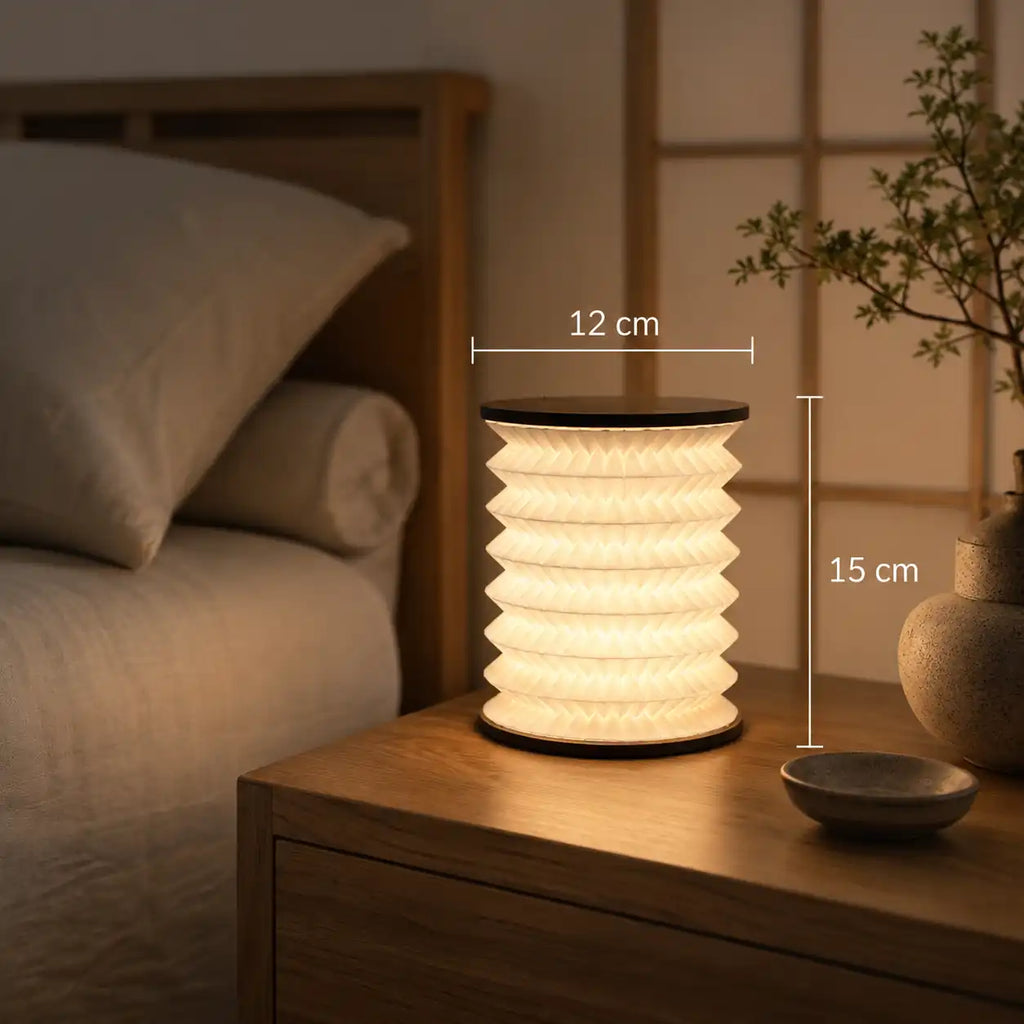 Lampe de chevet accordéon pliable LED – Motifs artistiques