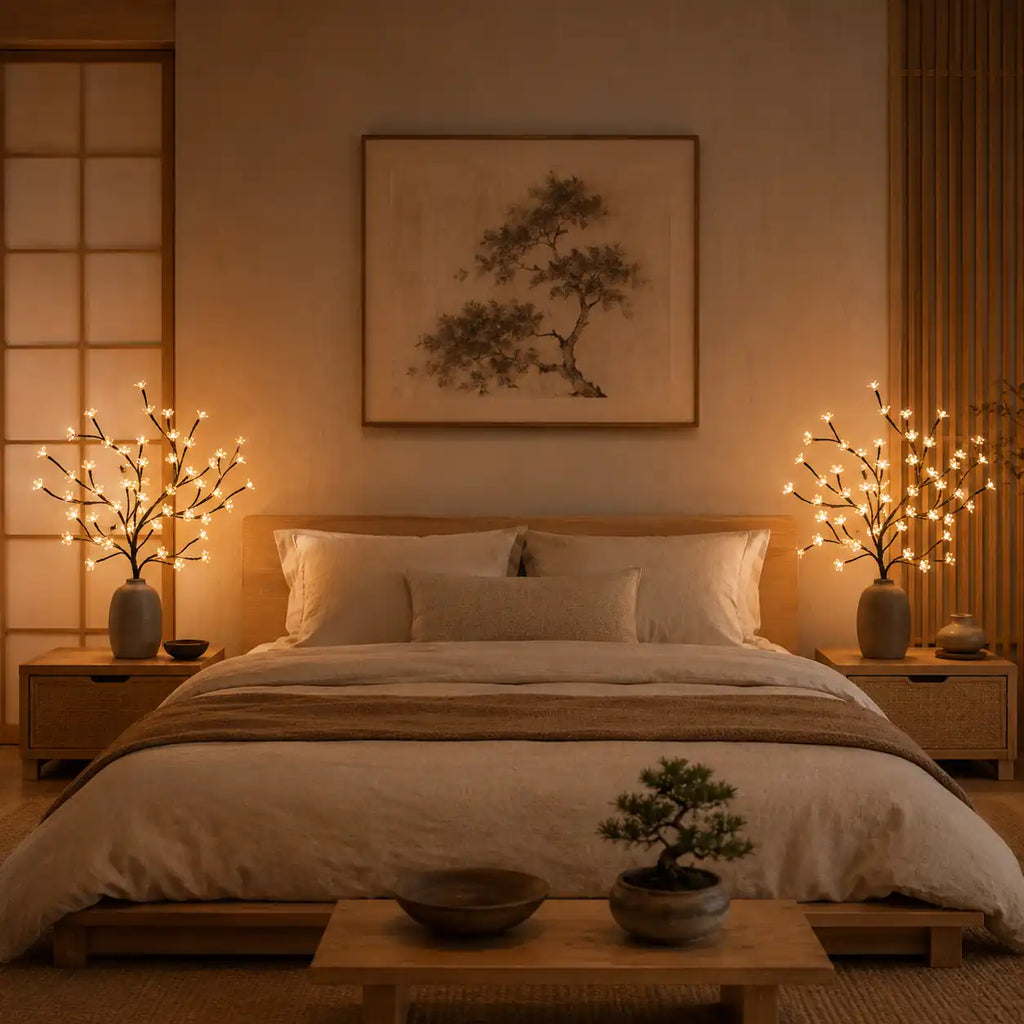 Lampe de chevet branche de cerisier LED – Décoration lumineuse modulable