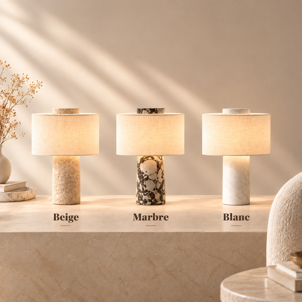 Lampe de chevet en marbre naturel – Lampe de table portable