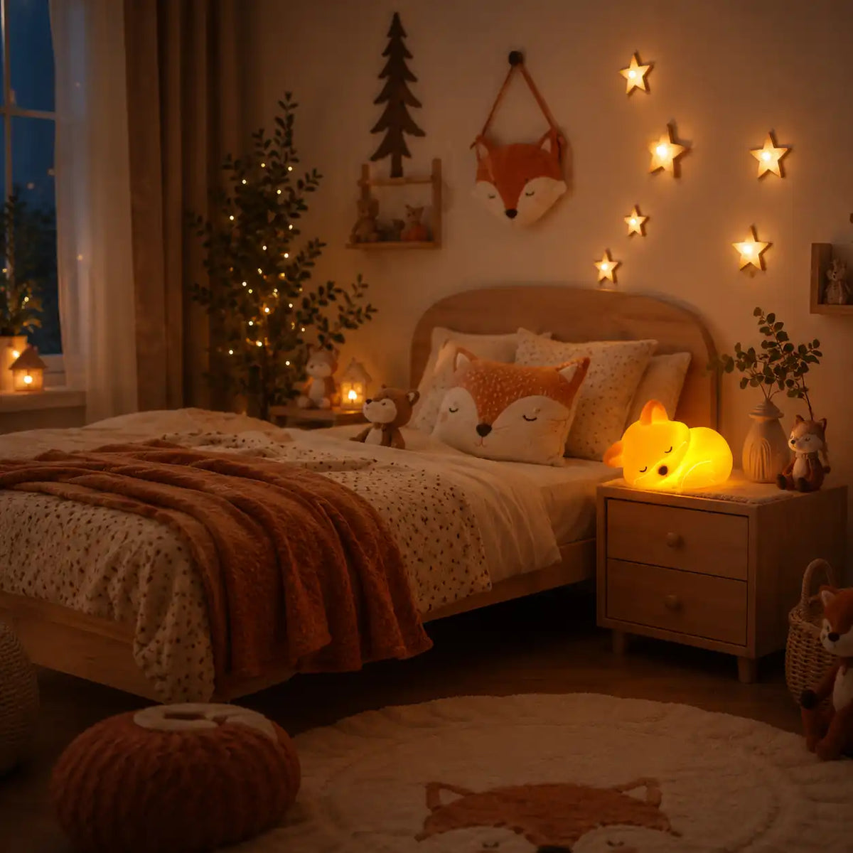 Veilleuse renard en silicone – Lampe de chevet tactile rechargeable