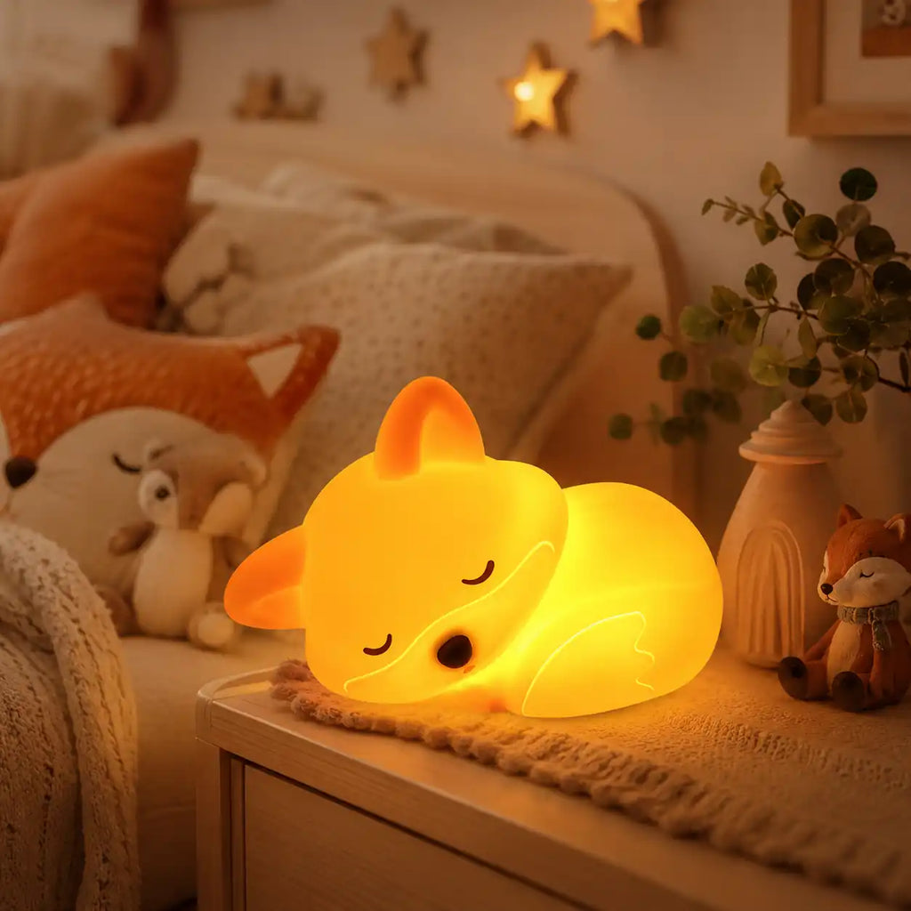 Fox silicone night light – Rechargeable touch bedside lamp