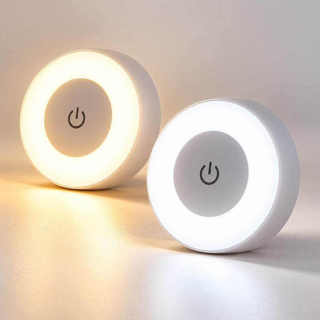 Veilleuse LED tactile rechargeable – 3 couleurs & luminosité réglable