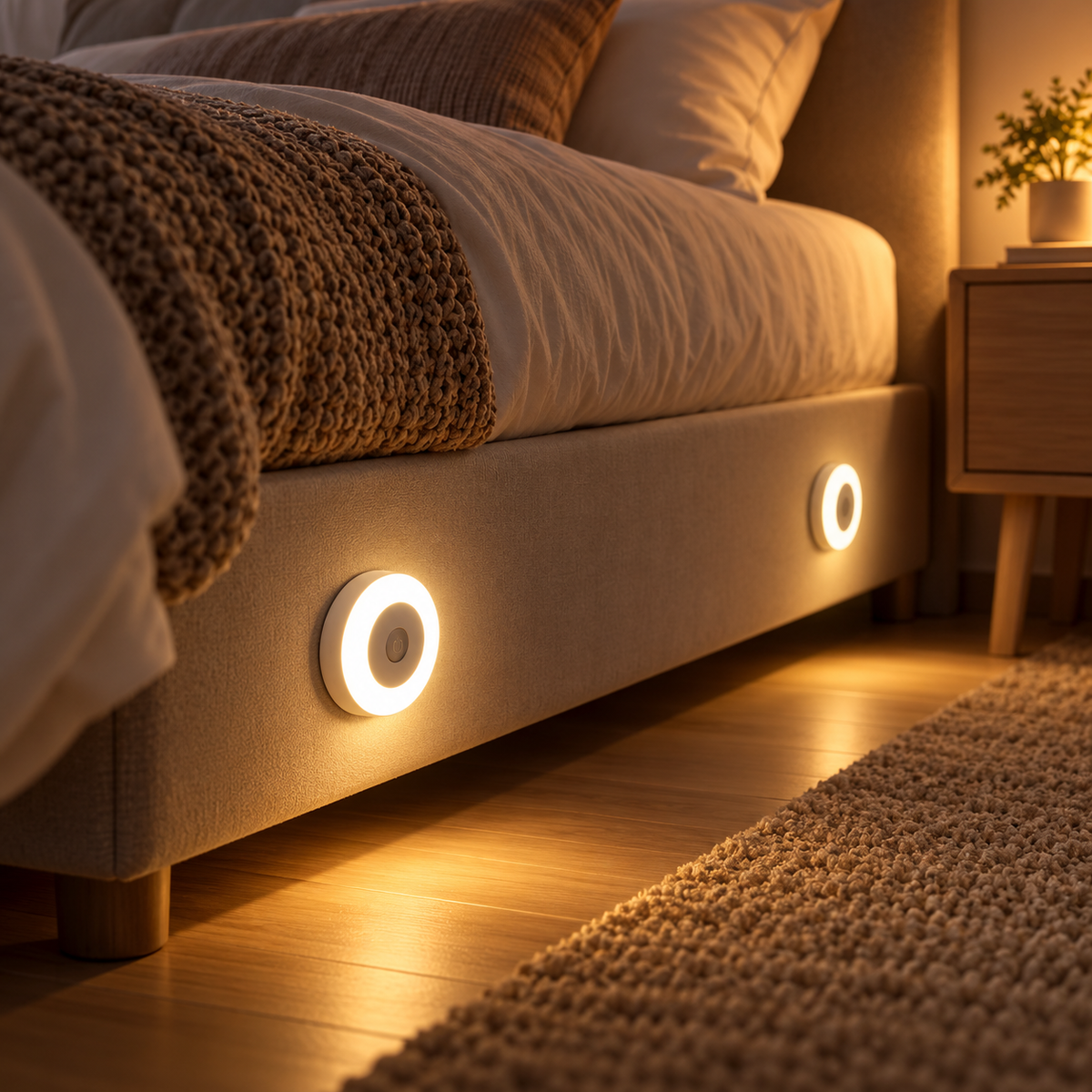 Veilleuse LED tactile rechargeable – 3 couleurs & luminosité réglable